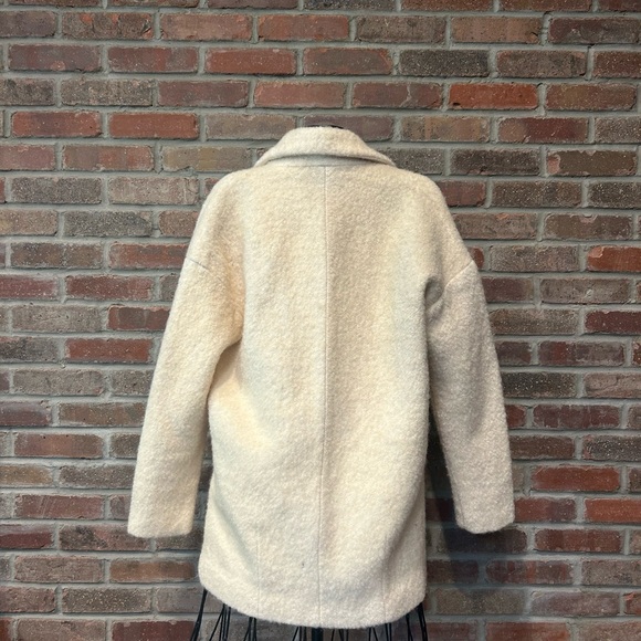 Forever 21 50% Wool White Double Breasted Jacket Size Small - Picture 2 of 9